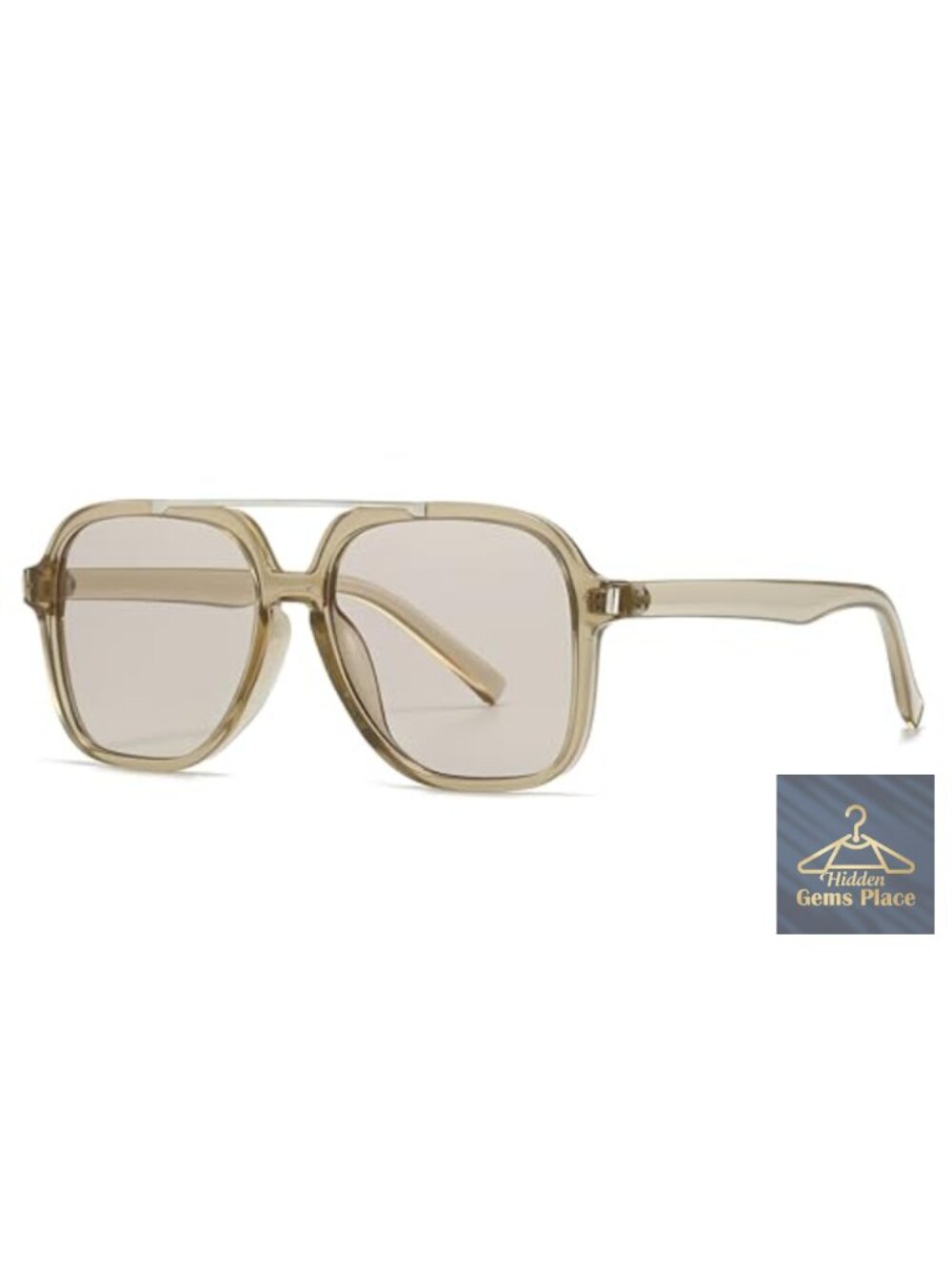 Square Aviator Sunglasses Unisex Oversized UV400 Plastic Frame